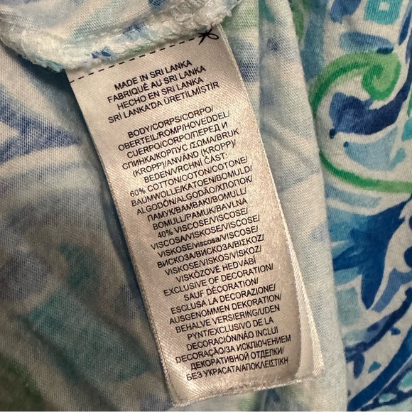 LAUREN RALPH LAUREN 2 Strap Blue Green Cotton Viscose Babydoll Nightgown Size L - Picture 7 of 9